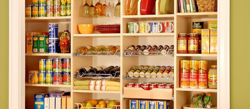 maple pantry shelves